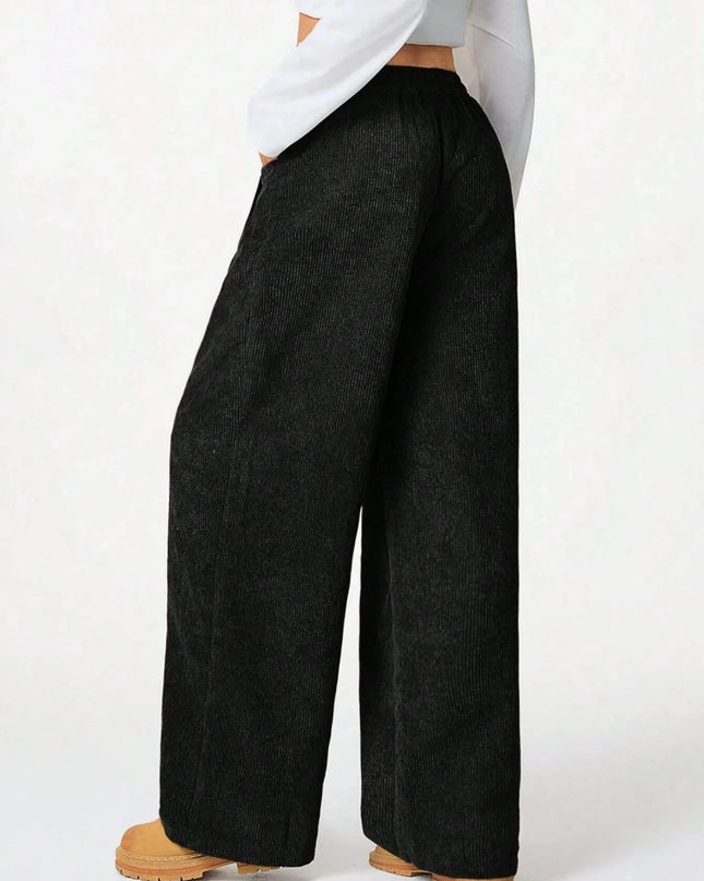 Drawstring Wide Leg Pants - Trendsi