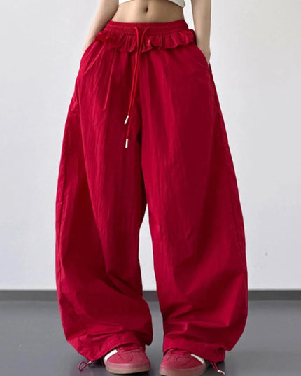 Drawstring Wide Leg Pants - Trendsi