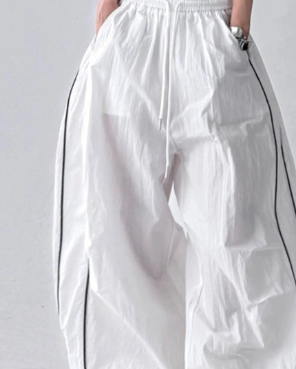 Drawstring Wide Leg Pants - Trendsi