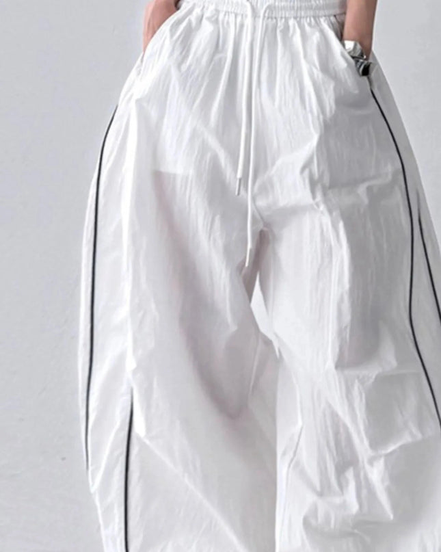 Drawstring Wide Leg Pants - Trendsi