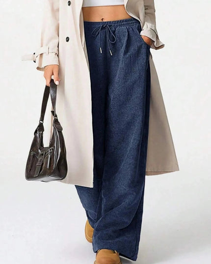 Drawstring Wide Leg Pants - Trendsi