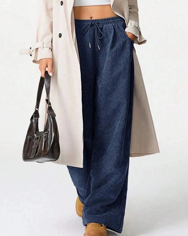 Drawstring Wide Leg Pants - Trendsi