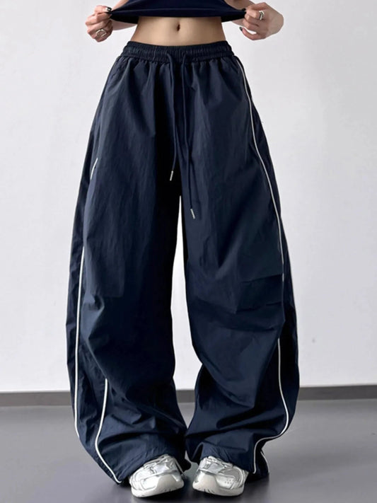 Drawstring Wide Leg Pants - Trendsi