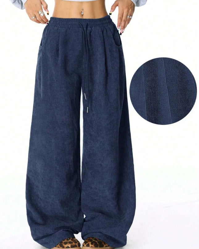 Drawstring Wide Leg Pants - Trendsi