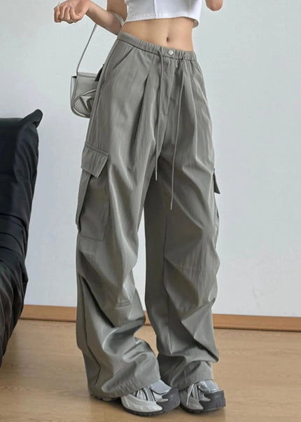 Drawstring Wide Leg Pants - Trendsi