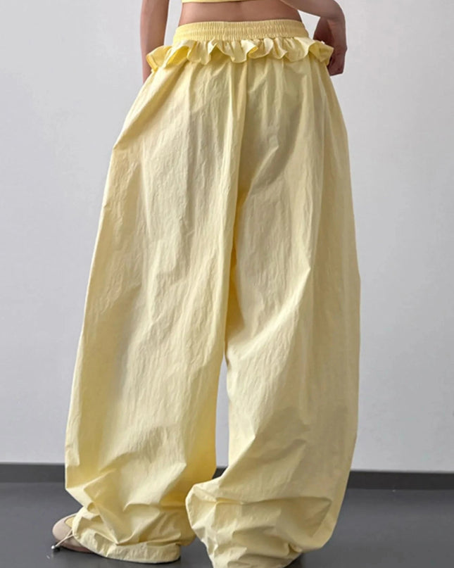 Drawstring Wide Leg Pants - Trendsi