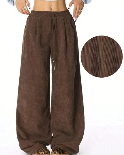 Drawstring Wide Leg Pants - Trendsi