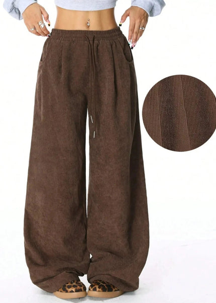 Drawstring Wide Leg Pants - Trendsi