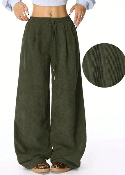 Drawstring Wide Leg Pants - Trendsi