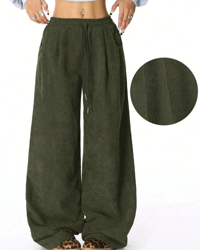 Drawstring Wide Leg Pants - Trendsi