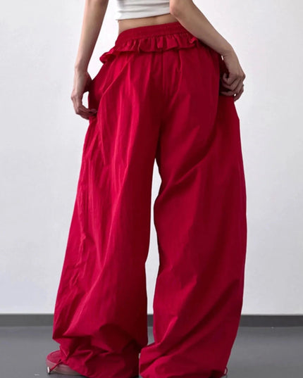 Drawstring Wide Leg Pants - Trendsi
