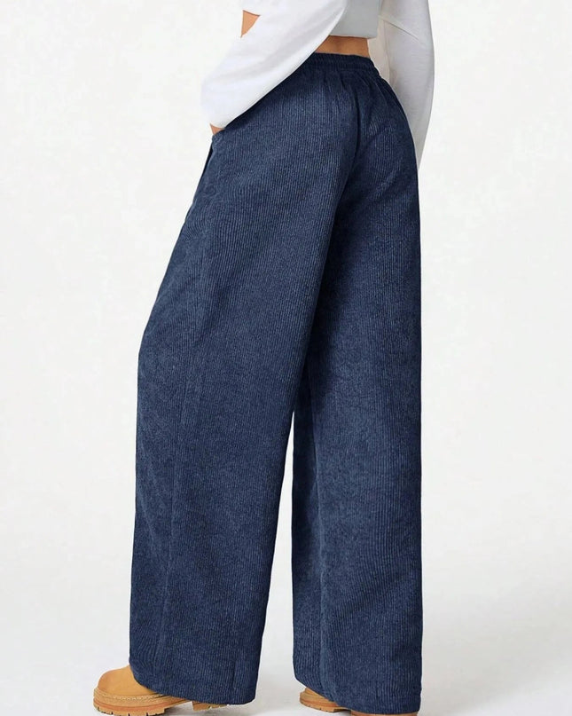Drawstring Wide Leg Pants - Trendsi