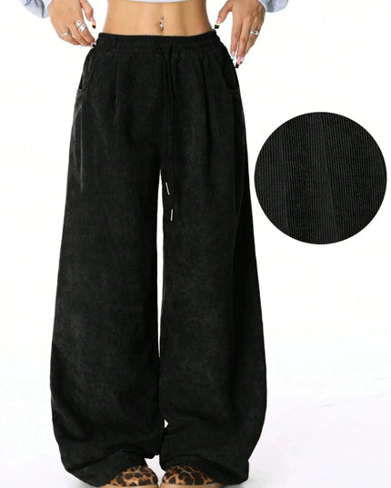 Drawstring Wide Leg Pants - Trendsi
