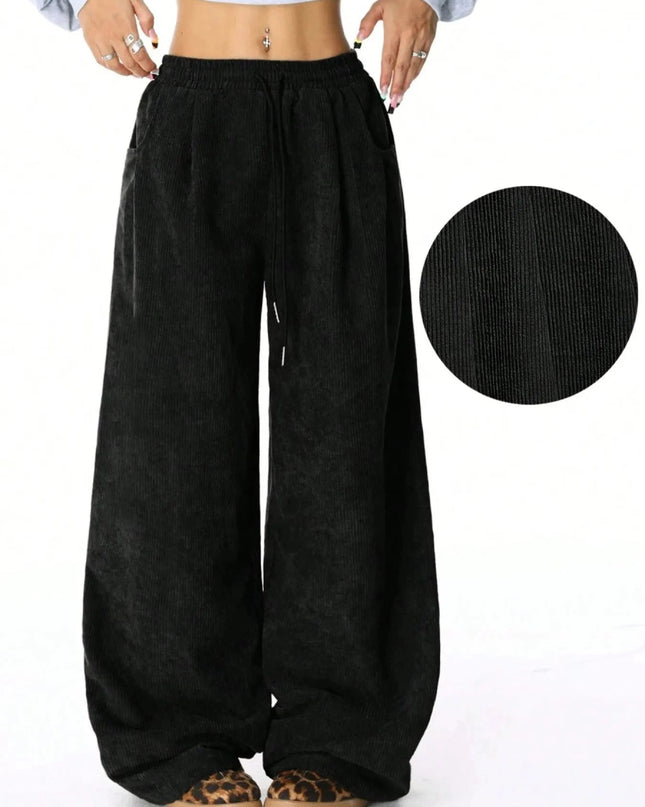 Drawstring Wide Leg Pants - Trendsi