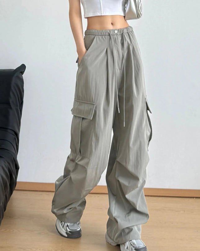 Drawstring Wide Leg Pants - Trendsi