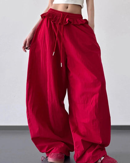 Drawstring Wide Leg Pants - Trendsi
