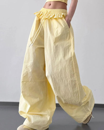 Drawstring Wide Leg Pants - Trendsi