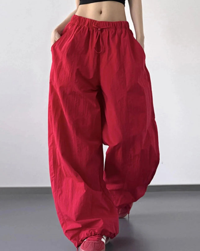 Drawstring Wide Leg Pants - Trendsi