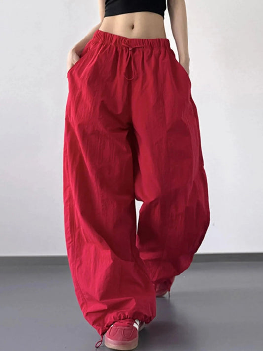 Drawstring Wide Leg Pants - Trendsi