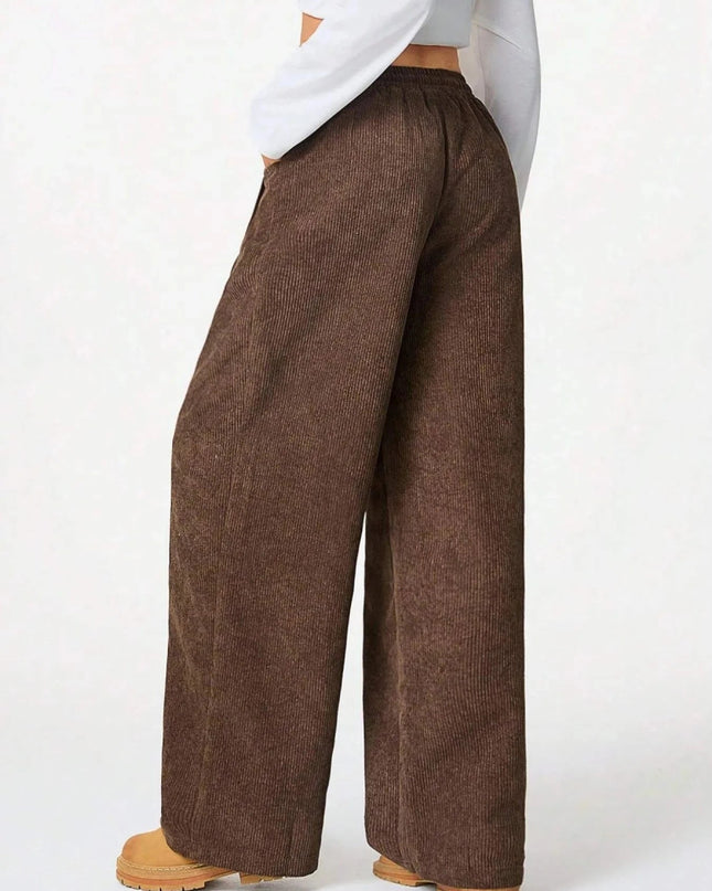 Drawstring Wide Leg Pants - Trendsi