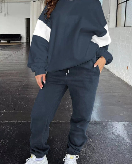 Drop Shoulder Loose Sweatshirt and Joggers Active Set - Trendsi