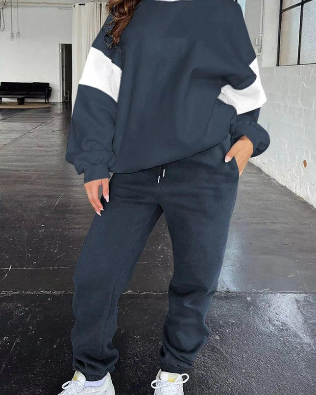 Drop Shoulder Loose Sweatshirt and Joggers Active Set - Trendsi