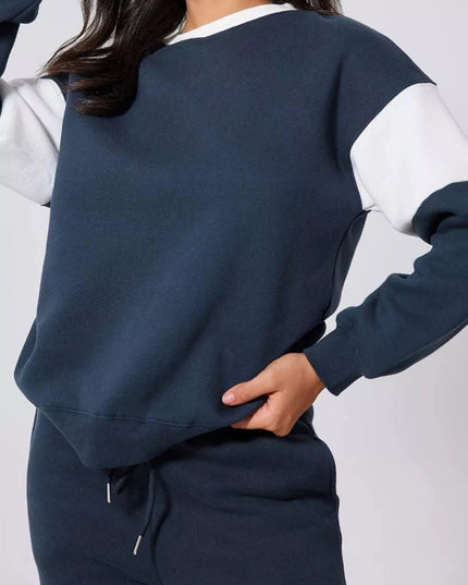 Drop Shoulder Loose Sweatshirt and Joggers Active Set - Trendsi