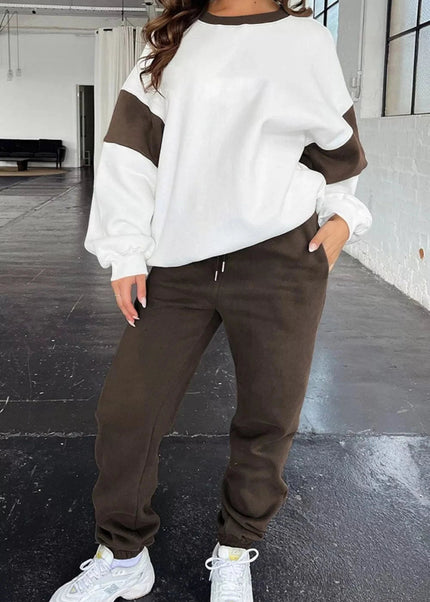 Drop Shoulder Loose Sweatshirt and Joggers Active Set - Trendsi
