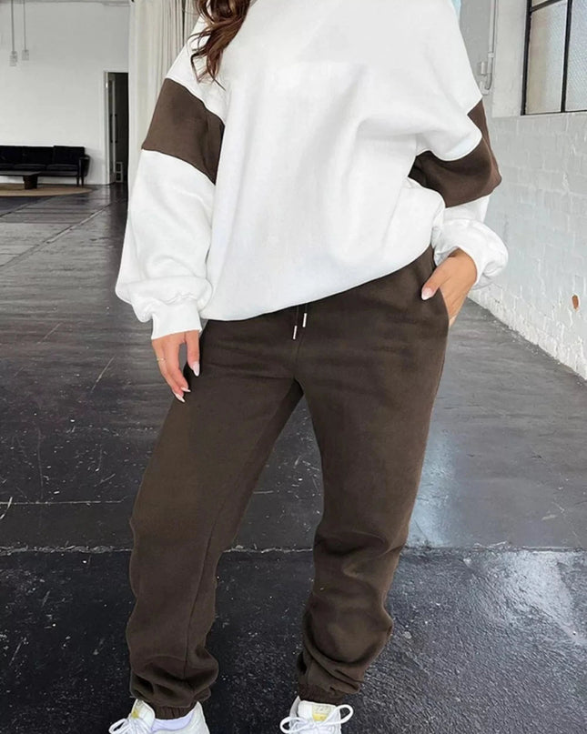 Drop Shoulder Loose Sweatshirt and Joggers Active Set - Trendsi