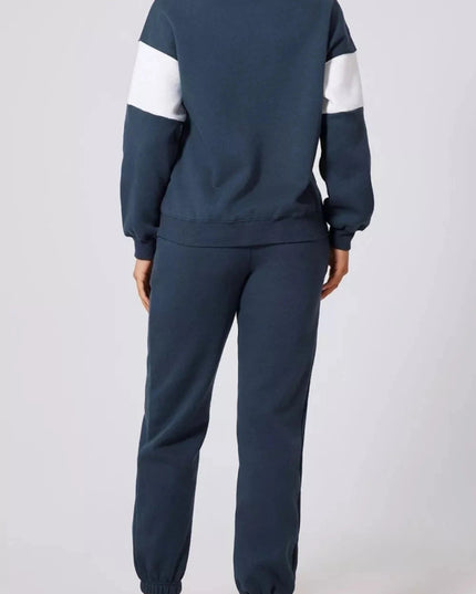 Drop Shoulder Loose Sweatshirt and Joggers Active Set - Trendsi