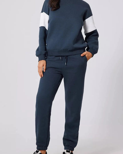 Drop Shoulder Loose Sweatshirt and Joggers Active Set - Trendsi
