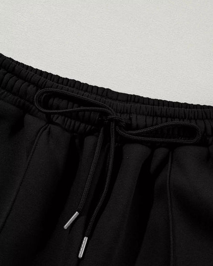 Drop Shoulder Zip Up Jacket and Drawstring Pants Active 2pcs Set - Trendsi