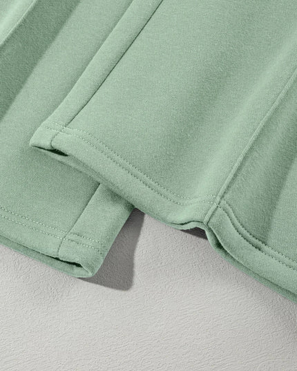 Drop Shoulder Zip Up Jacket and Drawstring Pants Active 2pcs Set - Trendsi