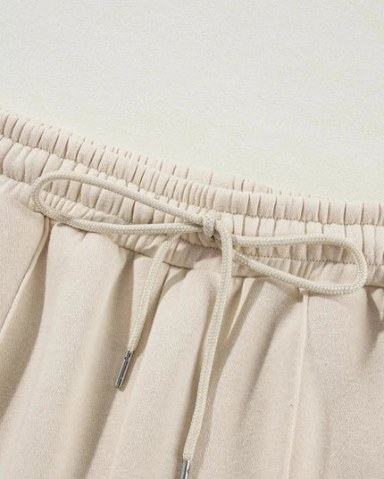 Drop Shoulder Zip Up Jacket and Drawstring Pants Active 2pcs Set - Trendsi