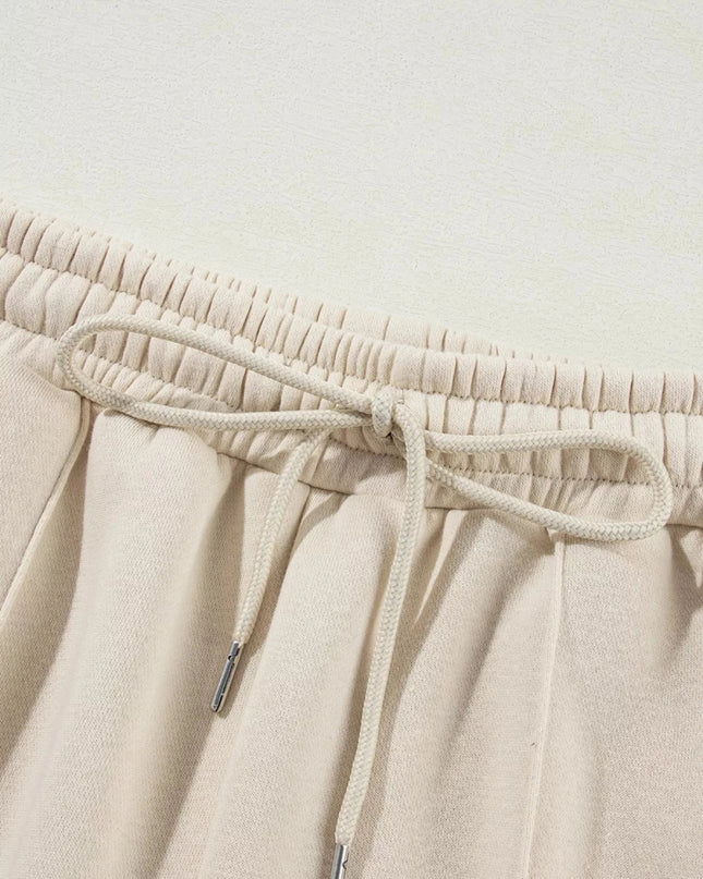 Drop Shoulder Zip Up Jacket and Drawstring Pants Active 2pcs Set - Trendsi