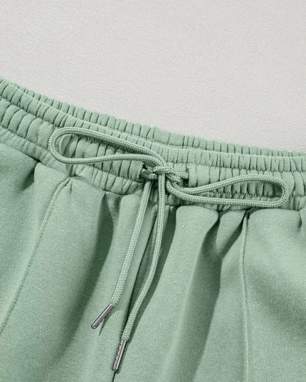 Drop Shoulder Zip Up Jacket and Drawstring Pants Active 2pcs Set - Trendsi