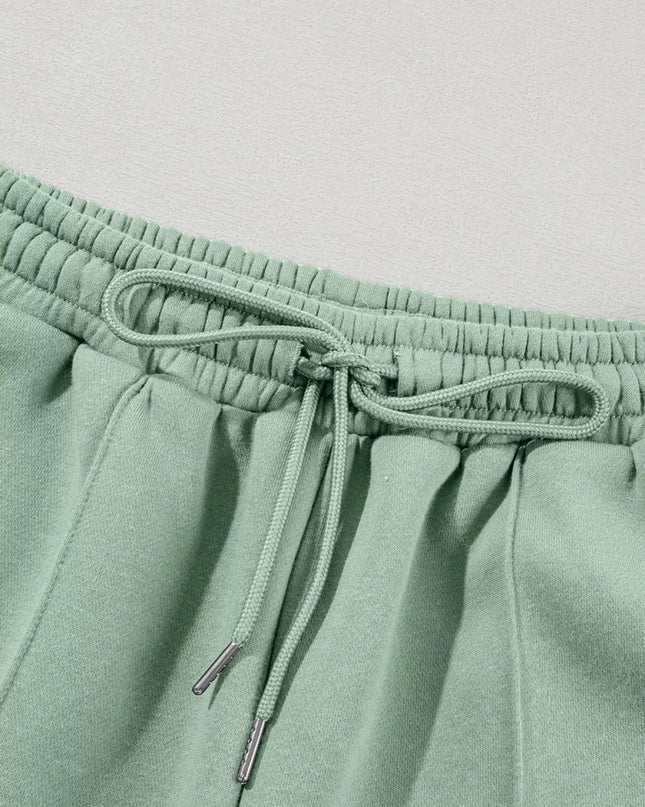 Drop Shoulder Zip Up Jacket and Drawstring Pants Active 2pcs Set - Trendsi