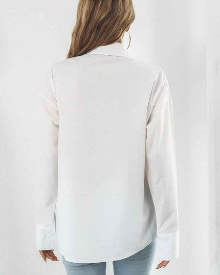 Dropped Shoulder Longline Shirt - Trendsi