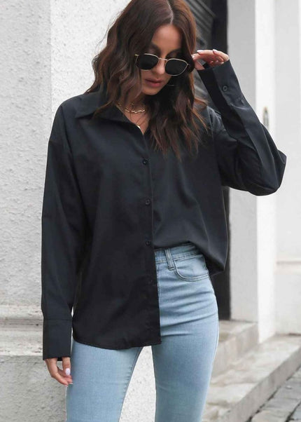 Dropped Shoulder Longline Shirt - Trendsi