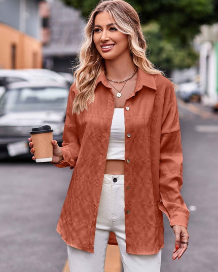 Dropped Shoulder Longline Shirt for Effortless Style and Comfort - Trendsi