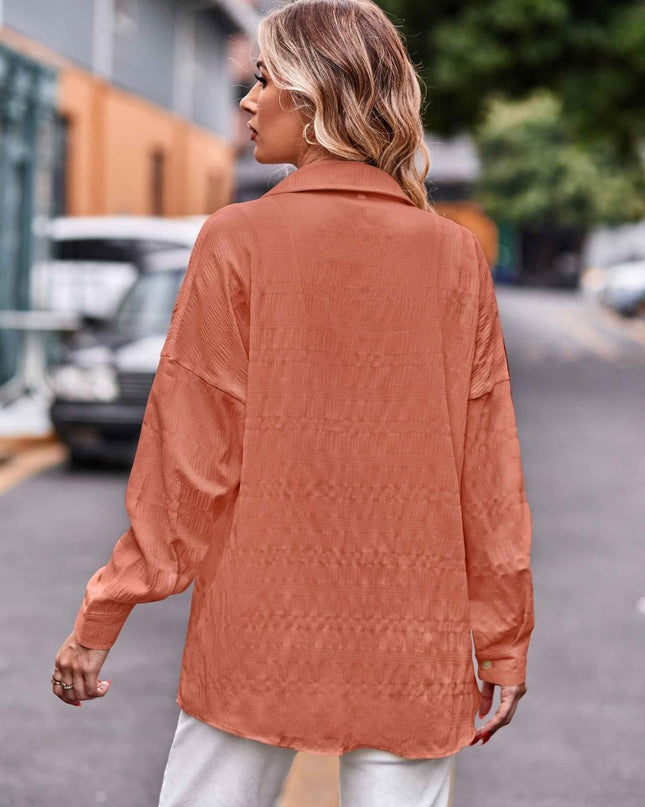Dropped Shoulder Longline Shirt for Effortless Style and Comfort - Trendsi