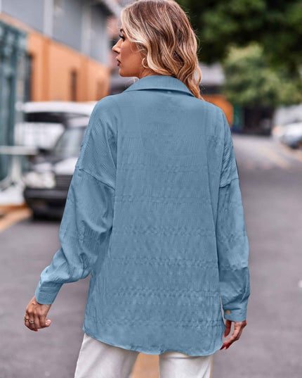 Dropped Shoulder Longline Shirt for Effortless Style and Comfort - Trendsi