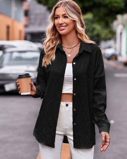 Dropped Shoulder Longline Shirt for Effortless Style and Comfort - Trendsi