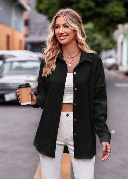 Dropped Shoulder Longline Shirt for Effortless Style and Comfort - Trendsi