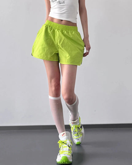 Elastic Waist Active Shorts - Trendsi