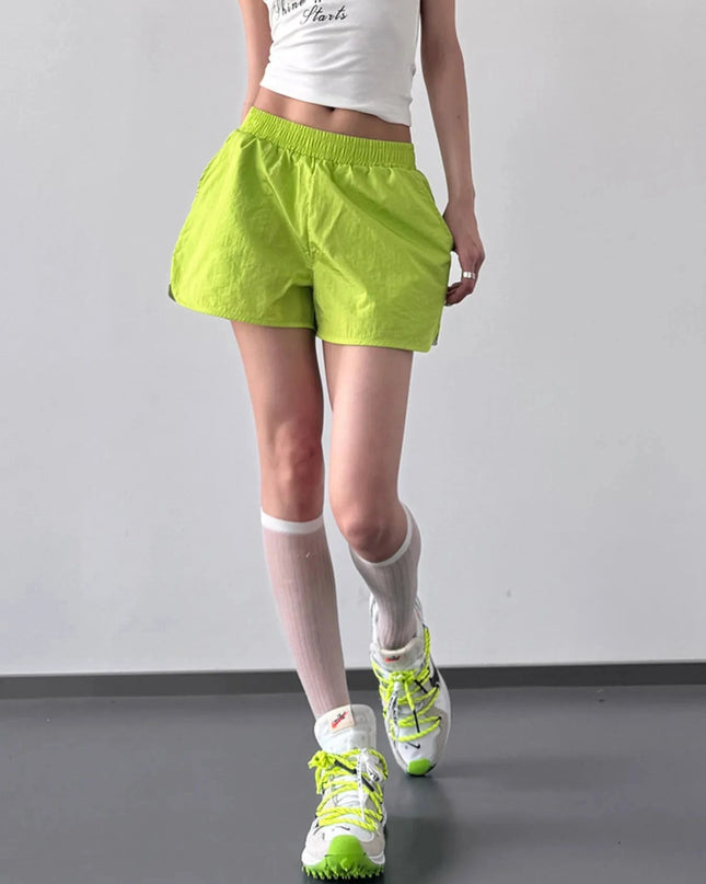 Elastic Waist Active Shorts - Trendsi