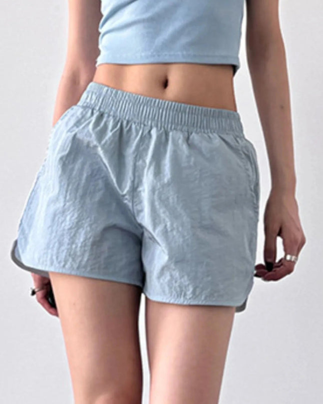 Elastic Waist Active Shorts - Trendsi