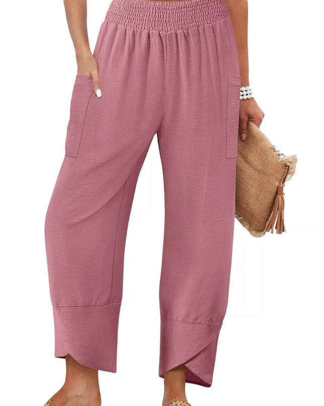 Elastic Waist Pants - Trendsi