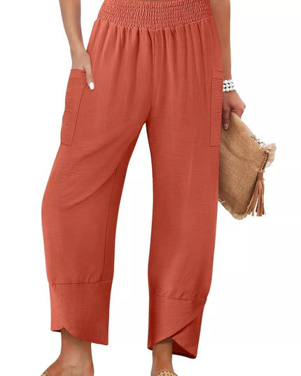 Elastic Waist Pants - Trendsi
