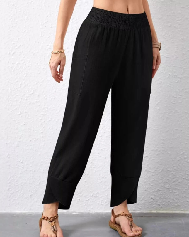 Elastic Waist Pants - Trendsi